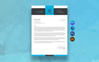 Modern Company Letterhead Design for Word, Canva & Photoshop
