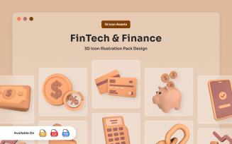 Modern FinTech 3D Icon Collection