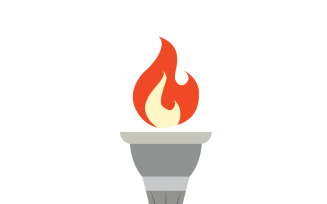Olympic Torch Vector Illustration Burning Flame Victory Symbol