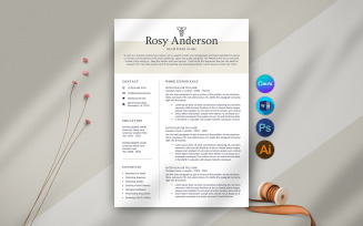 Professional Resume Template | Modern CV Design for Word, Canva, Photoshop & Illustrator