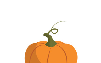 Realistic Orange Pumpkin with Shadow Illustration