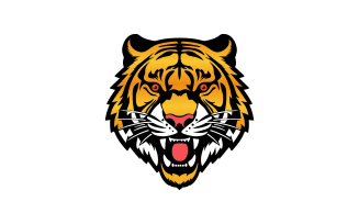 Tiger Face Monogram Mascot Logo