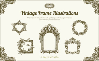 Vintage Frames Illustration Set
