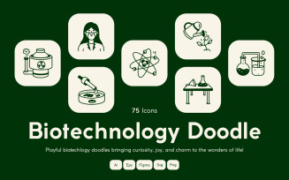 Biotechnology Doodle Icon Set