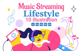 10 Music Streaming Lifestyle Illustration