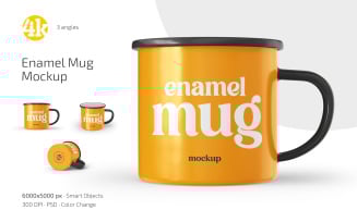 Enamel Mug Mockup PSD Template