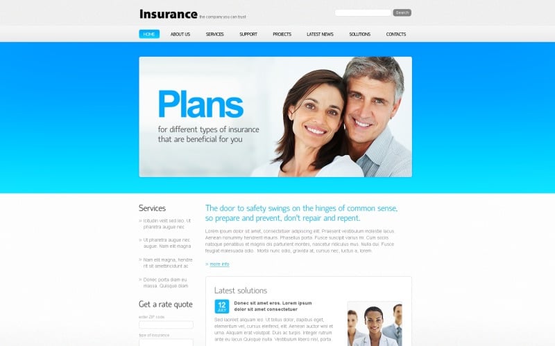 Insurance PSD Template