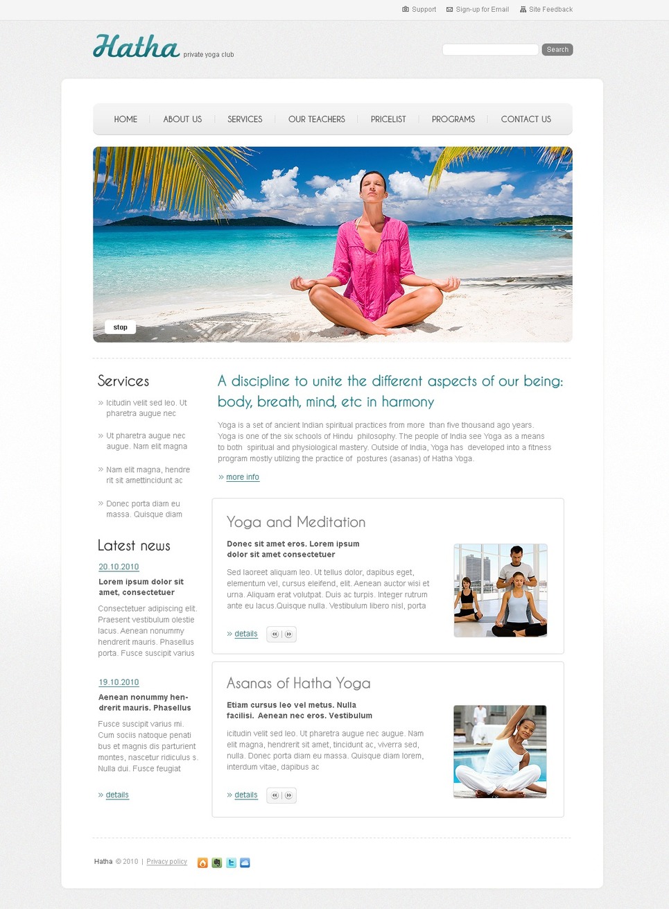Yoga PSD Template New Screenshots BIG