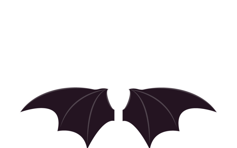Black Bat Wings Vector Icon Carnival Costume Accessory Vector Graphic