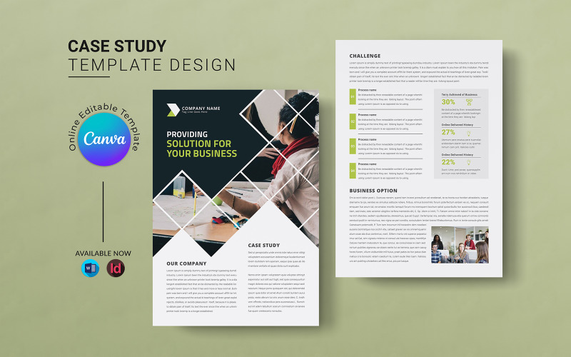 Canva, MS Word & InDesign Printable Company Case Study Planner