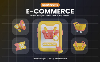 E-commerce 3D Icon Pack 7412