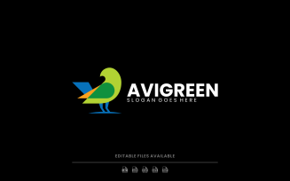 Flat Modern Bird Logo Design 548