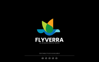 Flat Modern Bird Logo Design 6852