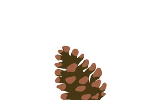 Realistic Pine Cone Vector Illustration Isolated on White