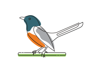 Bird On A Branch Logo Template