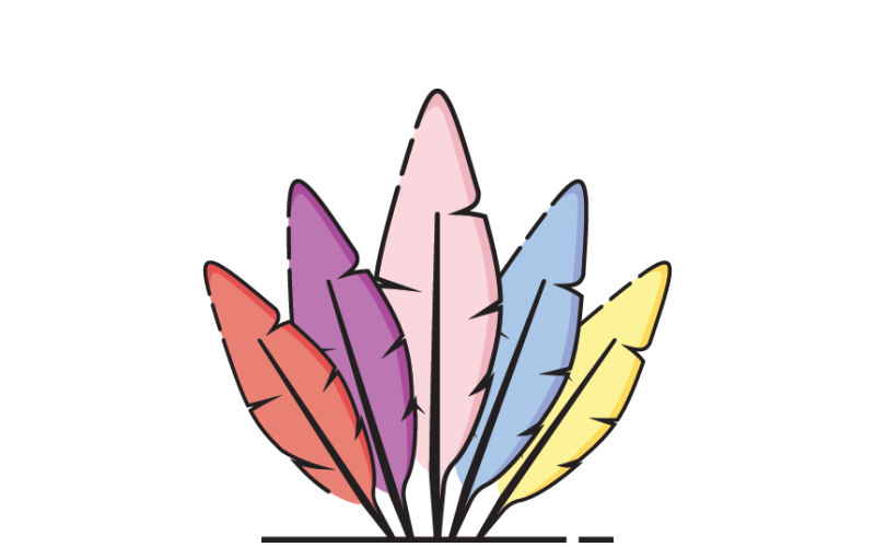 Colorful Feather Logo Template