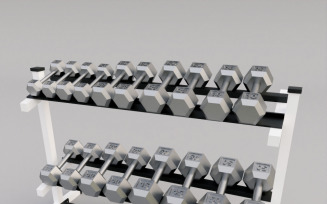 Gym Dumbell Set pack 3d model