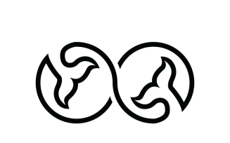 Infinity Whale Tail Line Logo Template