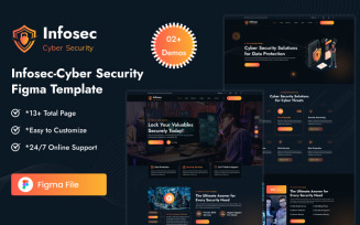 Infosec – Cyber Security Figma Landing Page Template | IT & Data Protection UI Design