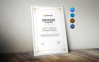 Professional Certificate of Appreciation Template – printable & editable in Canva and Word.