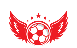 Soccer Ball and Wing Logo Template