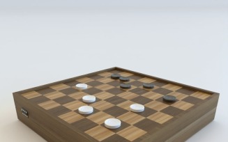 Checkers Draughts Game 3d model