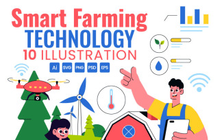10 Smart Farming Technology Illustration