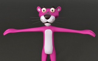 Pink Panther cartoon 3D model