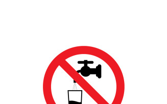 Prohibition Sign No Drinking Tap Water Safety Symbol Vector