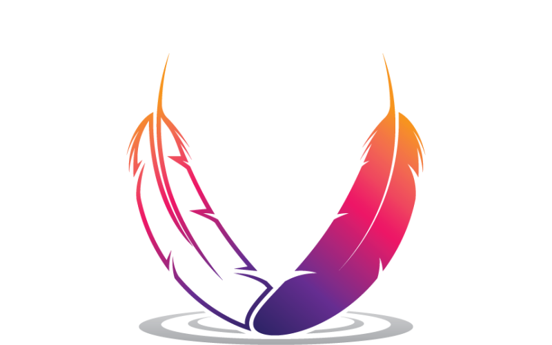 Feather Letter V Logo Template