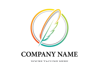 Feather Line Logo Template