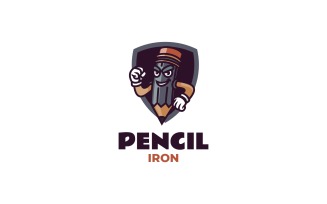 Mascot Iron Pencil Logo Design