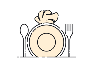 Plate with Spoon and Fork Logo