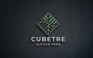Geometric Cube Tree Logo Template