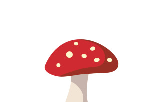 Cartoon Fly Agaric Mushroom Vector Illustration