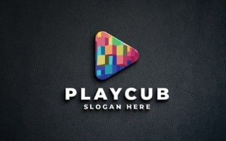 Cubic Play Button Logo Template