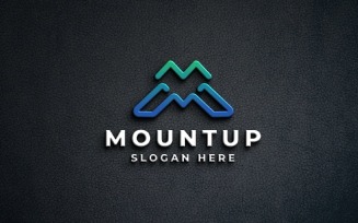 Geometric Mountain Letter M Logo