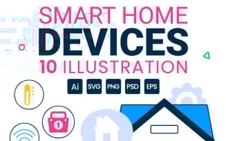 10 Smart Home Devices Illustration