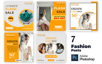 7 Fashion Social Media Post Templates | Editable PSD Designs for Stylish Brand Promotions