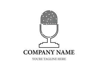 Microphone with Fingerprint Logo Design
