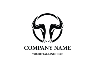 Minimalist Bull Head Logo Template