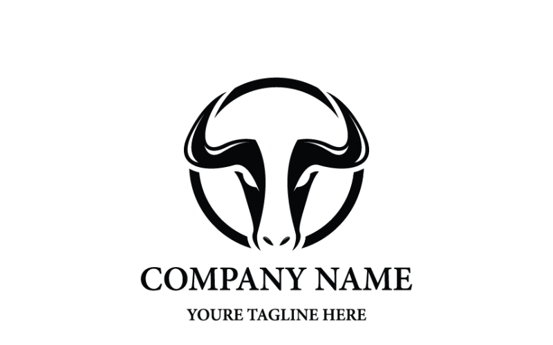 Minimalist Bull Head Logo Template