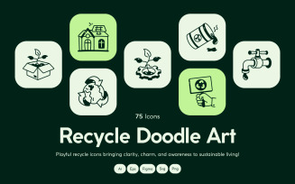 Modern Recycle Doodle Art Set