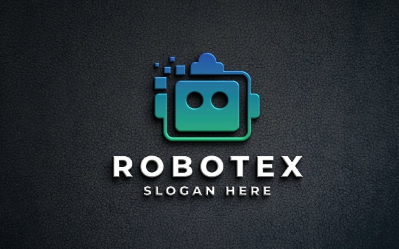 Modern Robot Logo - Digital Tech & AI Mascot Logo Template