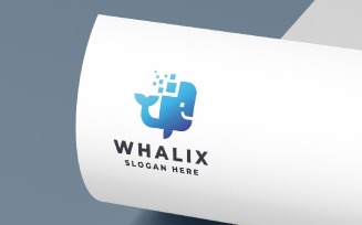 Modern Whale Logo - Digital & Pixel Design