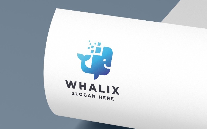 Modern Whale Logo - Digital & Pixel Design Logo Template