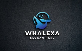 Modern Whale Logo - Digital Tech & AI Design