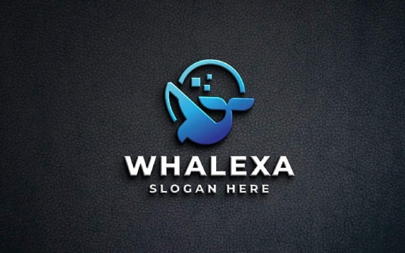 Modern Whale Logo - Digital Tech & AI Design Logo Template