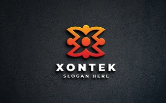 Modern X Letter Logo - Network & Connection Design