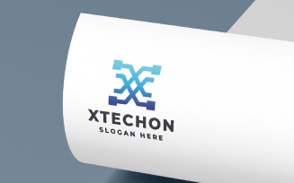 Modern X Letter Logo - Network & Data Tech Design
